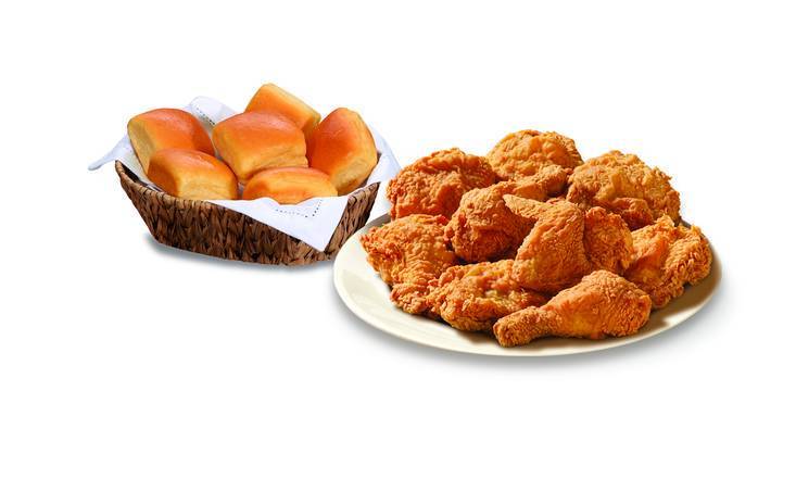 Order 10 Piece Fried Chicken & 8 Rolls food online from Grandys Country Cookin store, Garland on bringmethat.com
