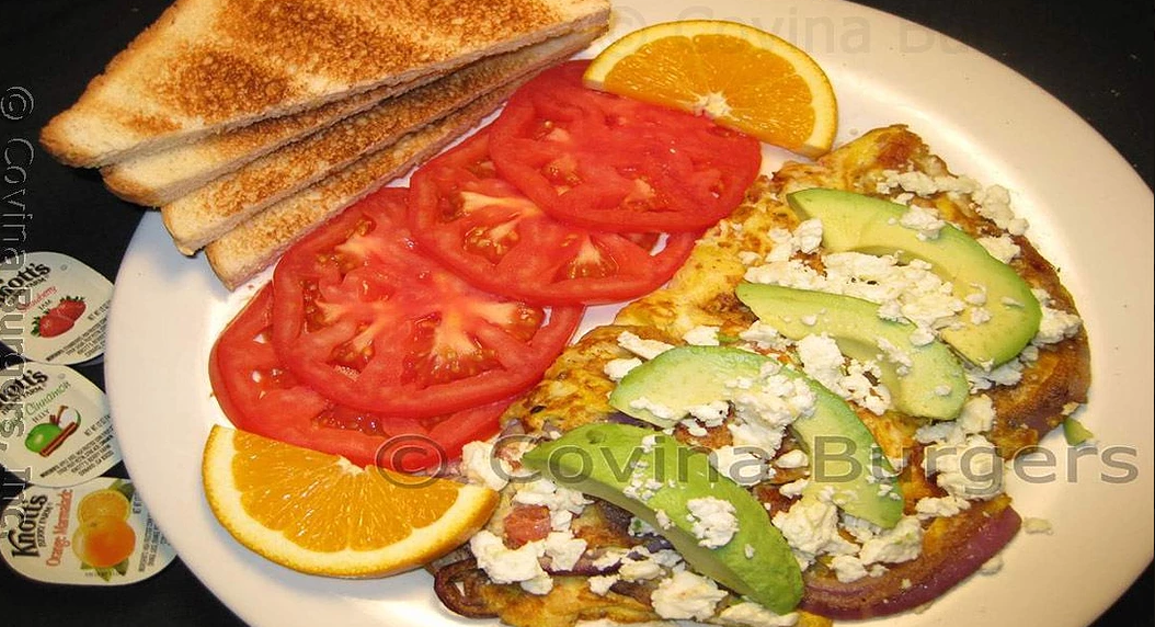 Order Greek Omelette food online from Covina Burgers store, Covina on bringmethat.com