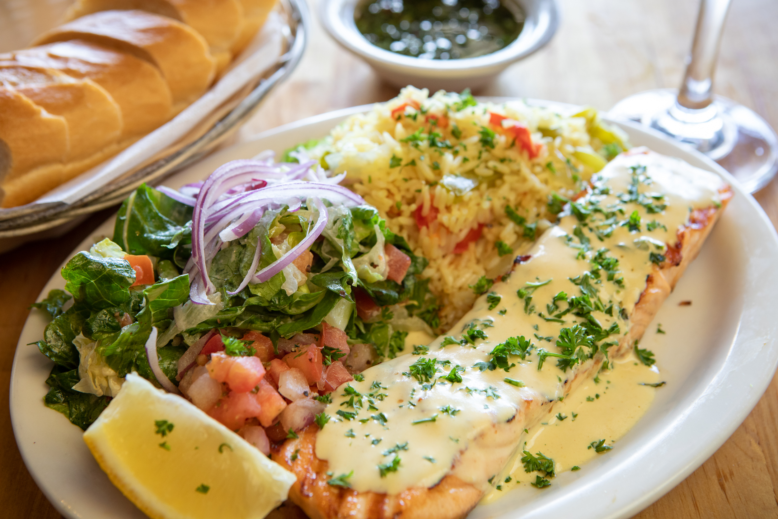 Order Salmon Dijon food online from Lalas Argentine Grill store, Los Angeles on bringmethat.com