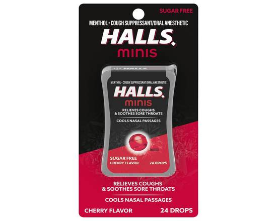 Order Halls Mini Cough Drops Cherry 24ct food online from Rocket store, Colorado Springs on bringmethat.com