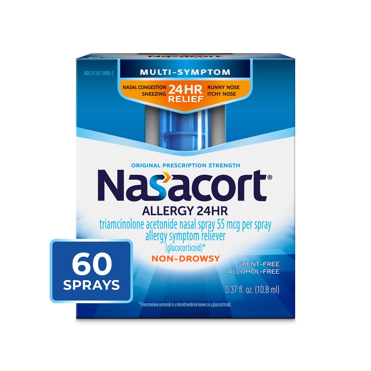 Order Nasacort 24HR Allergy Nasal Spray - Non-drowsy, 0.37 fl oz food online from Bartell store, Edmonds on bringmethat.com