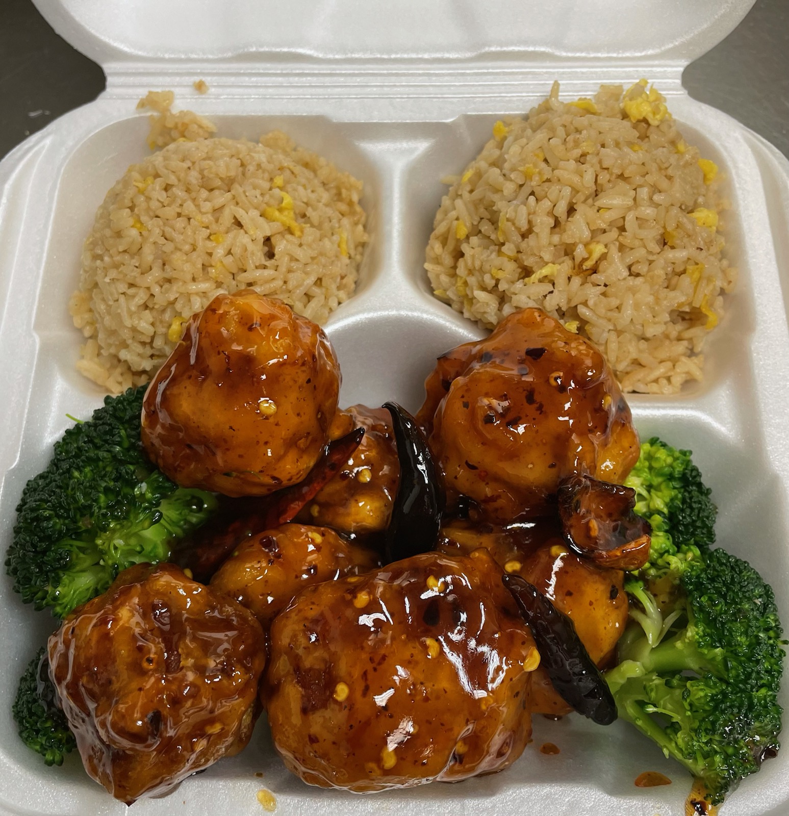 Order L10. Orange Chicken Light Dinner food online from Szechuan Chinese Restaurant store, Dallas on bringmethat.com