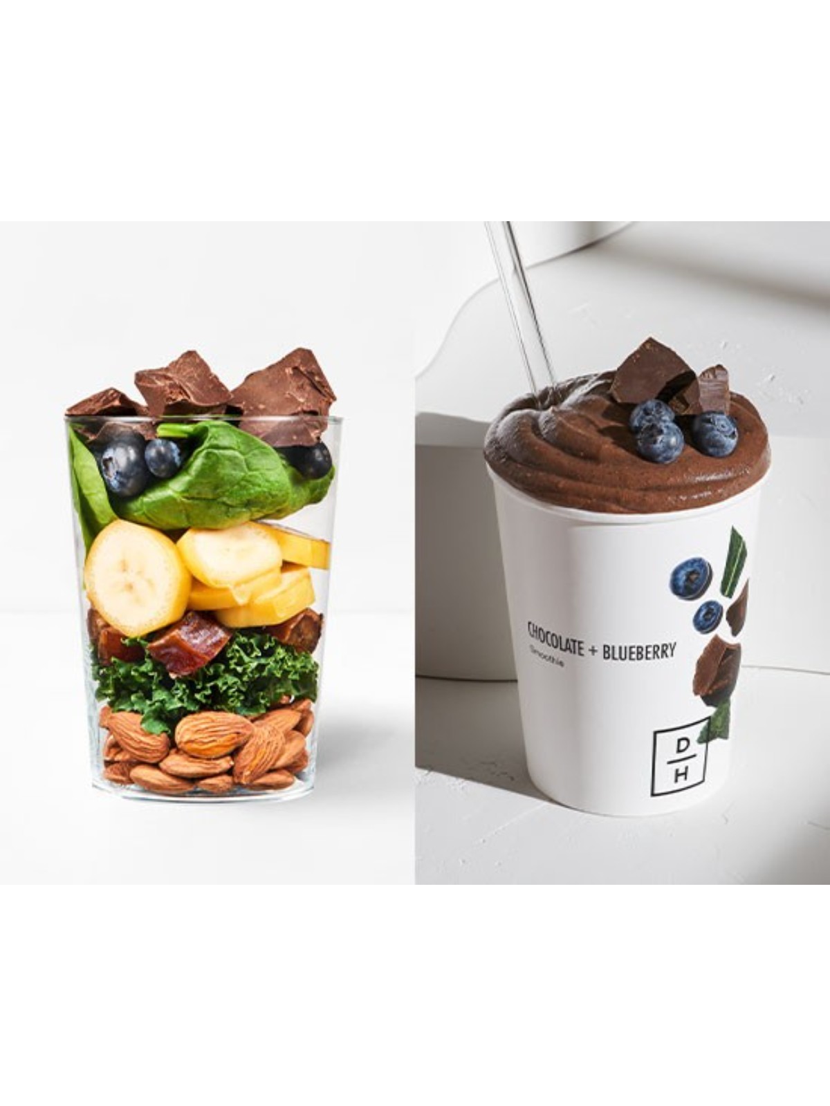 Order Daily Harvest Chocolate + Blueberry Smoothie (8 oz) food online from Neighborhood Scoops store, Marietta on bringmethat.com