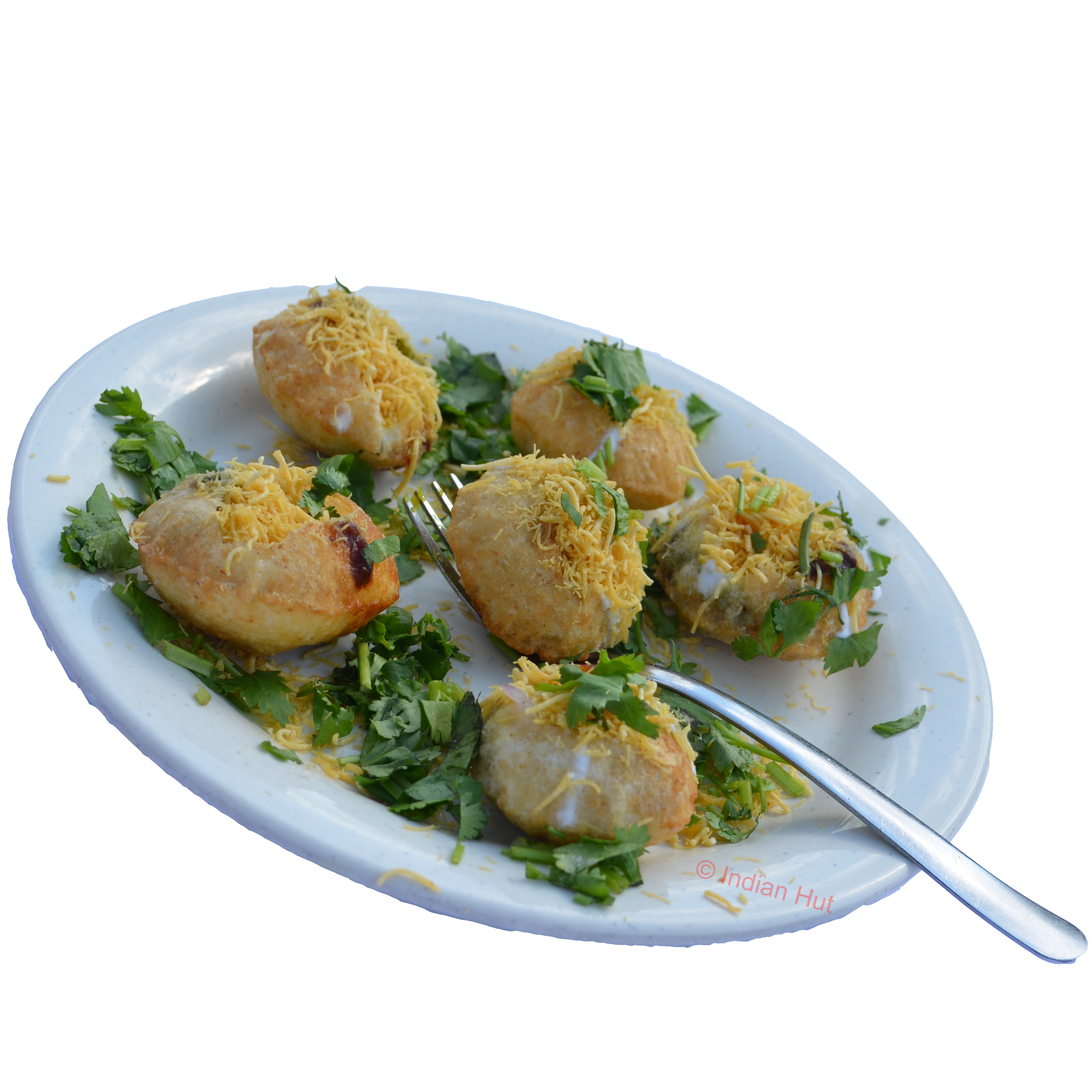 Order B6 Dahi Batata Puri food online from Indian Hut Lawrenceville store, Lawrence Township on bringmethat.com