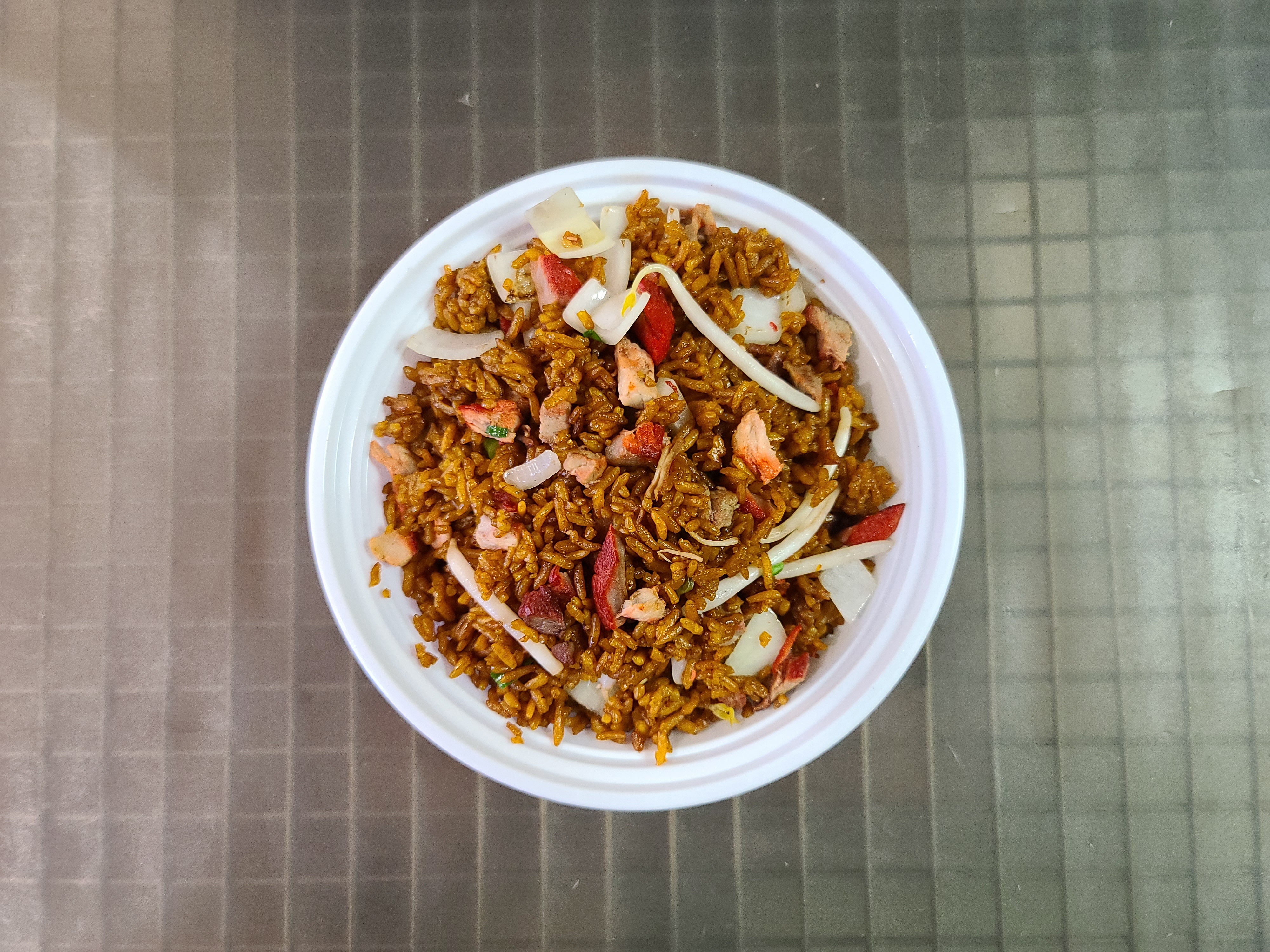 Order (Sm.) Roast Pork Fried Rice food online from China King store, Florissant on bringmethat.com