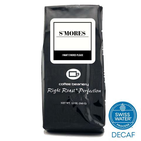 Order 12oz Whole Bean S'mores Swiss Water Process Flavored Decaf Coffee food online from The Coffee Beanery store, Wyomissing on bringmethat.com