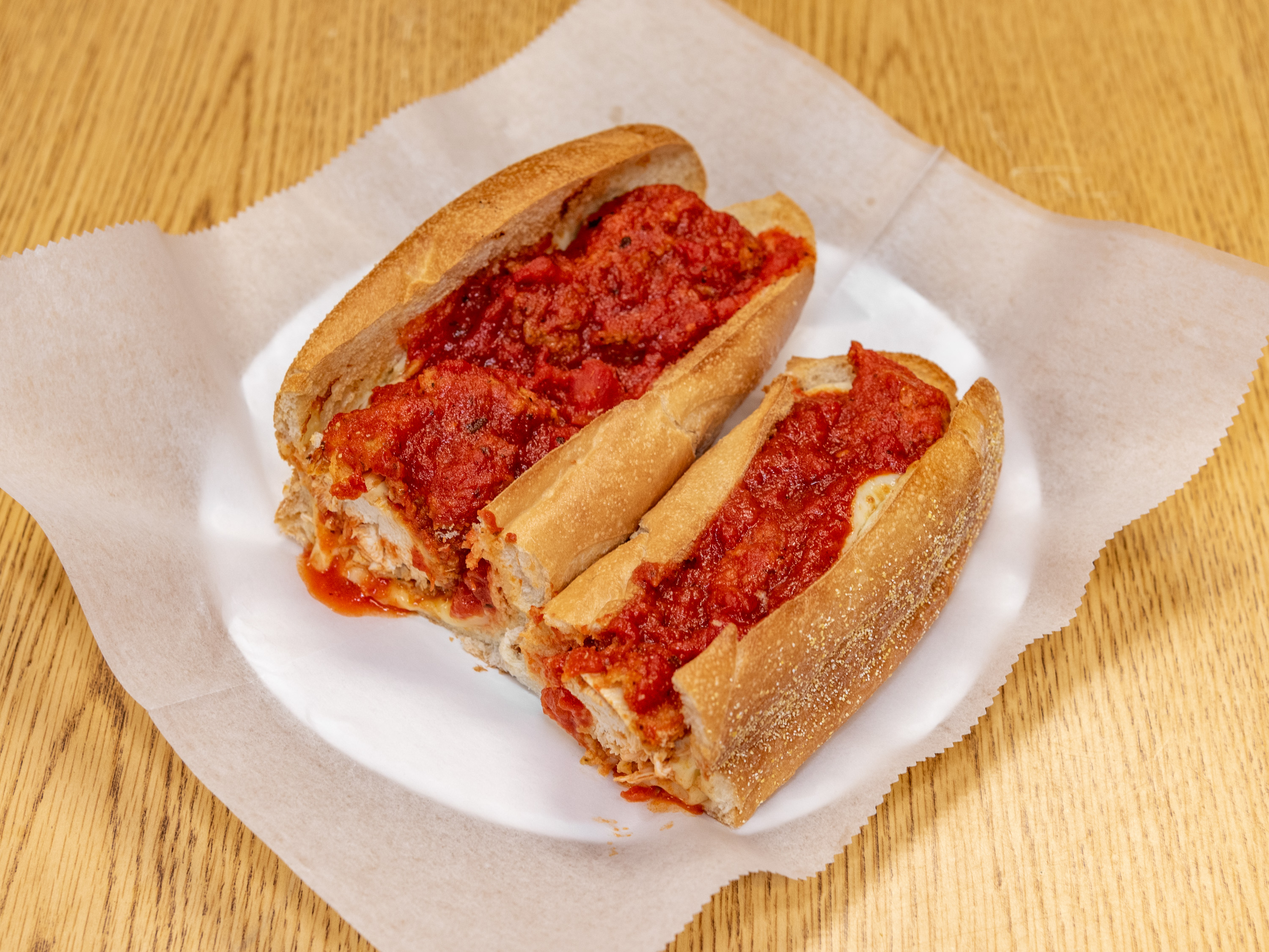 Order Chicken Parmigiana Sub food online from Revere house of pizza store, Revere on bringmethat.com