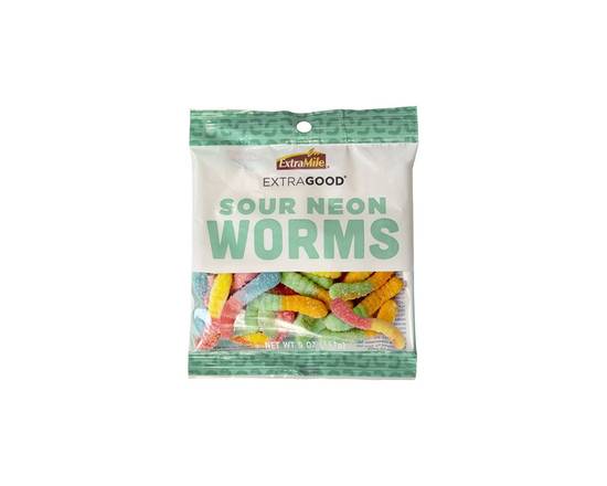 Order ExtraGood Sour Neon Worms 5oz food online from Chevron Extramile store, Palmdale on bringmethat.com