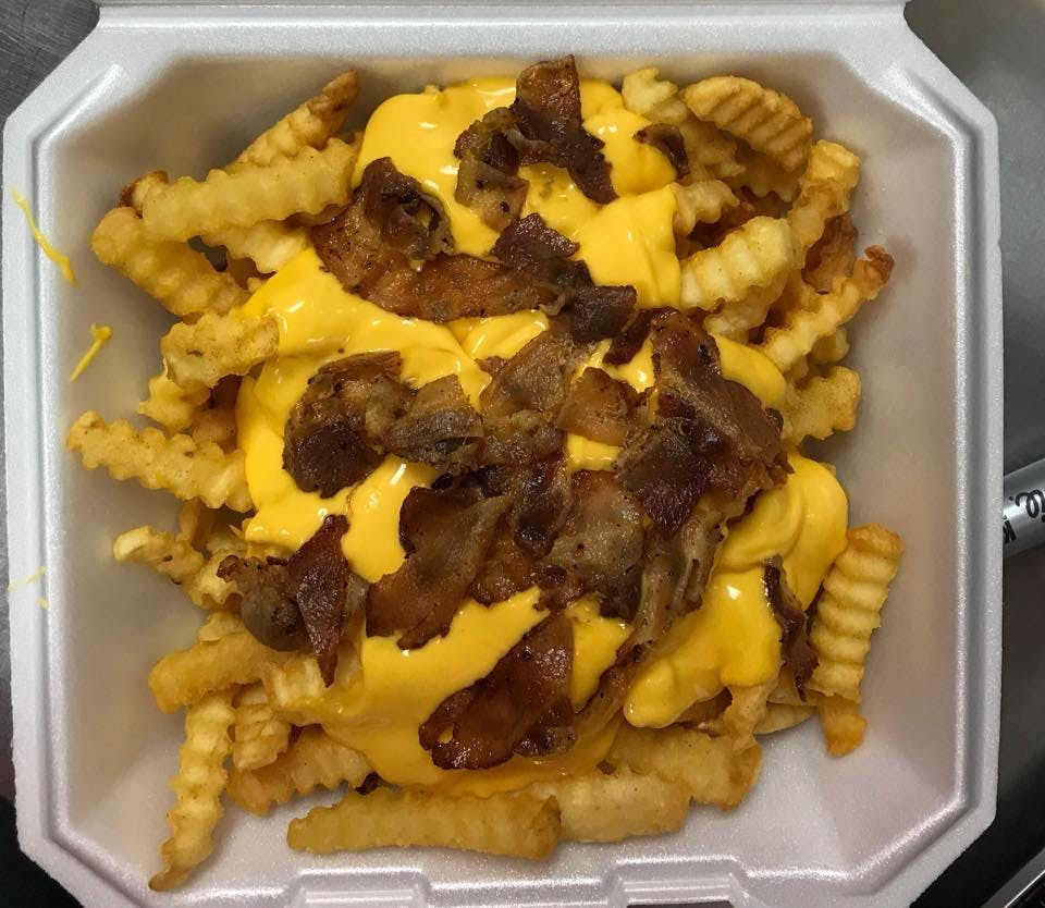 Order Bacon Cheese Fries - Small food online from Harry's Expressway store, Leicester on bringmethat.com