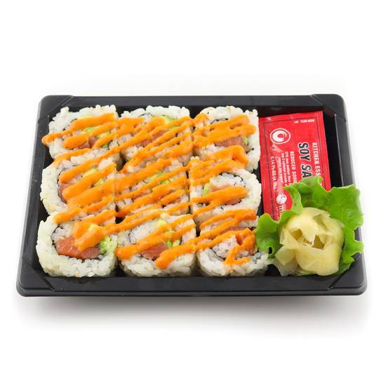 Order Spicy Salmon Avocado Roll food online from Genji Sushi store, Campbell on bringmethat.com
