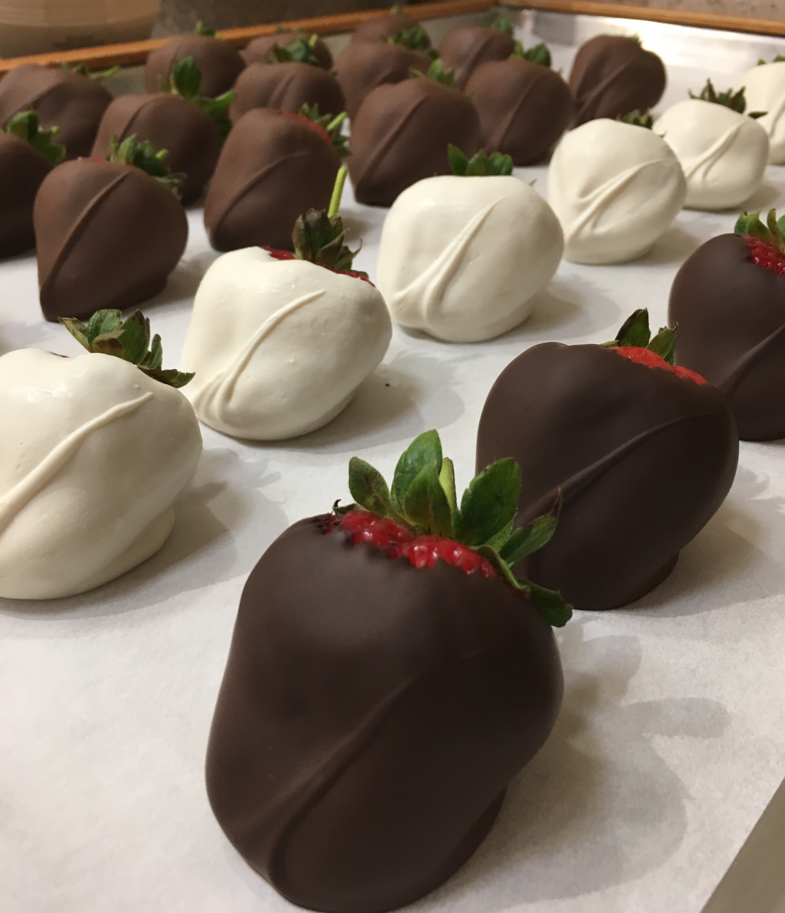 Order Dark Chocolate Dipped Strawberry food online from Rocky Mountain Chocolate Factory store, Brea on bringmethat.com