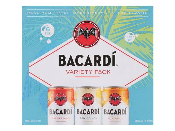 Order BACARDI Ready-To-Drink Rum Cocktail Variety Pack - 6x 12oz Cans food online from Josh Wines & Liquors Inc store, New York on bringmethat.com