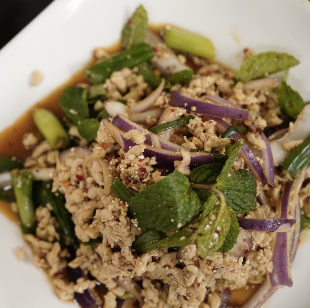 Order 15. Chicken Larb food online from Royal Orchid Thai II store, Riverside on bringmethat.com