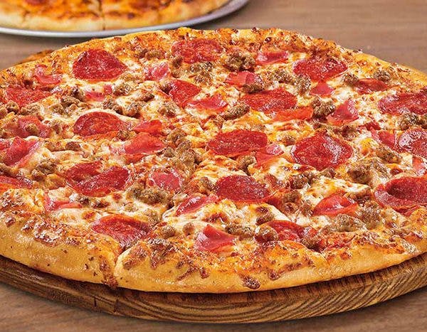 Order Meat Lover's Pizza - Medium 12'' (Round) food online from Golden Pizzeria store, Norfolk on bringmethat.com