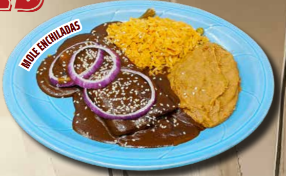 Order Mole Enchiladas food online from Taqueria Jalisco store, Corpus Christi on bringmethat.com