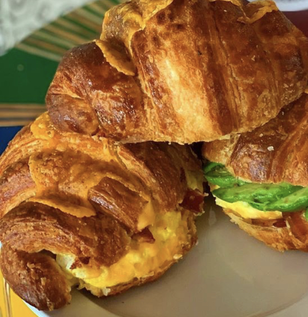 Order EGG + CHEESE Bacon Cheddar Croissant   food online from Sip Coffee store, Toledo on bringmethat.com