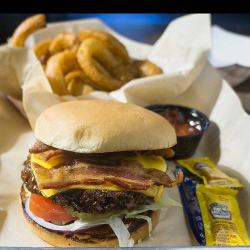 Order Smokehouse Burger food online from Roscoe's Smokehouse store, Burleson on bringmethat.com
