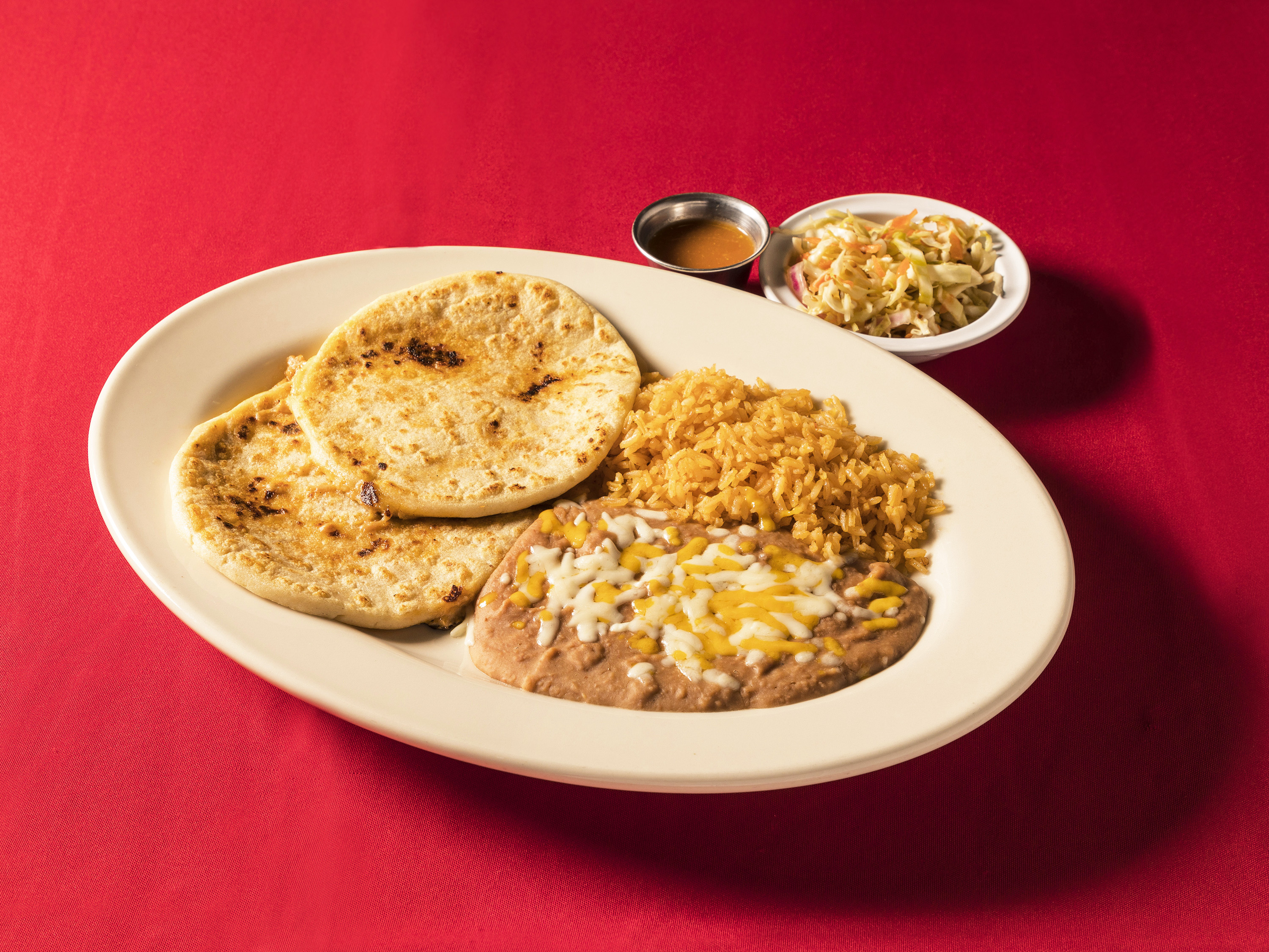 Order Pupusas Platter food online from El Capitan Mexican Grill store, Bakersfield on bringmethat.com