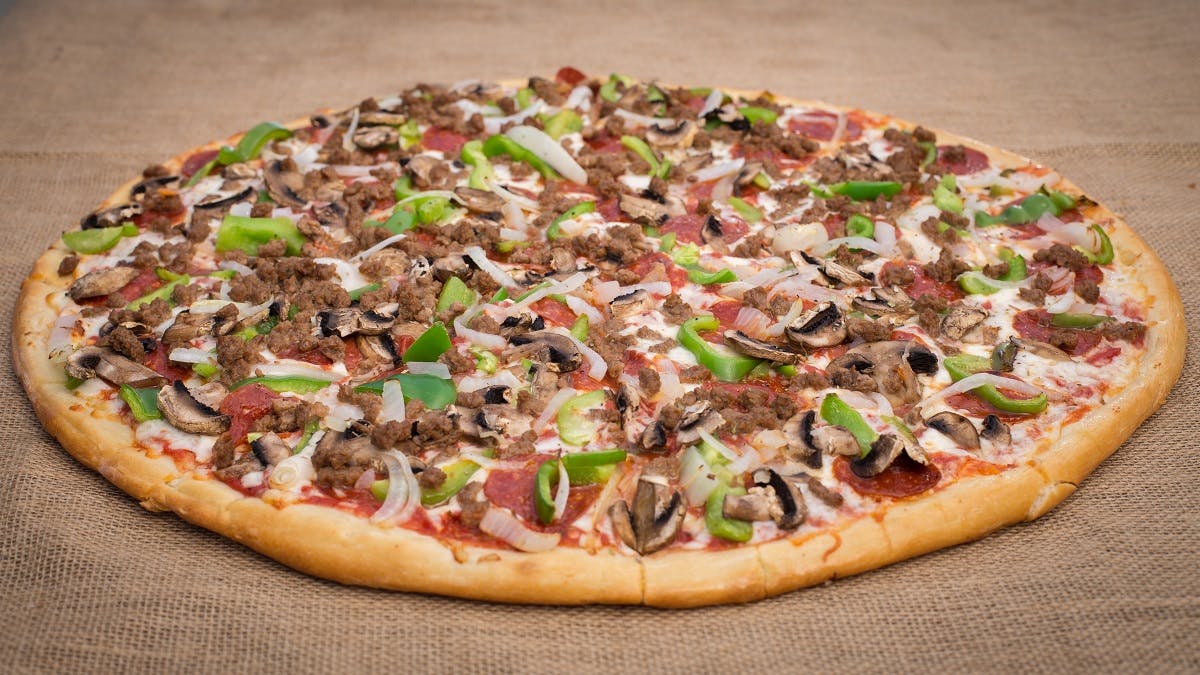 Order Supreme Deluxe Pizza - Small 12" (6 Slices) food online from La Casa De Pizzeria store, Troy on bringmethat.com