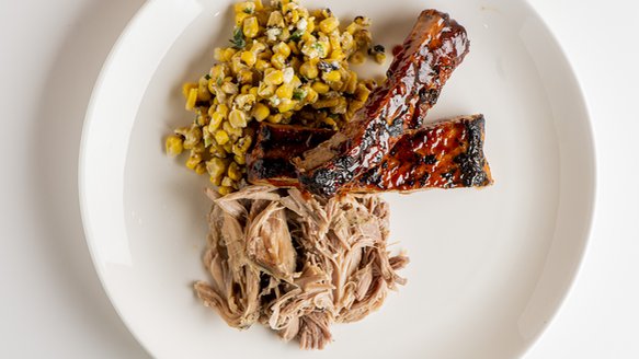 Order PnC Double Trouble (Pulled Pork & 2 Ribs) food online from Bliss Bowl store, New York on bringmethat.com