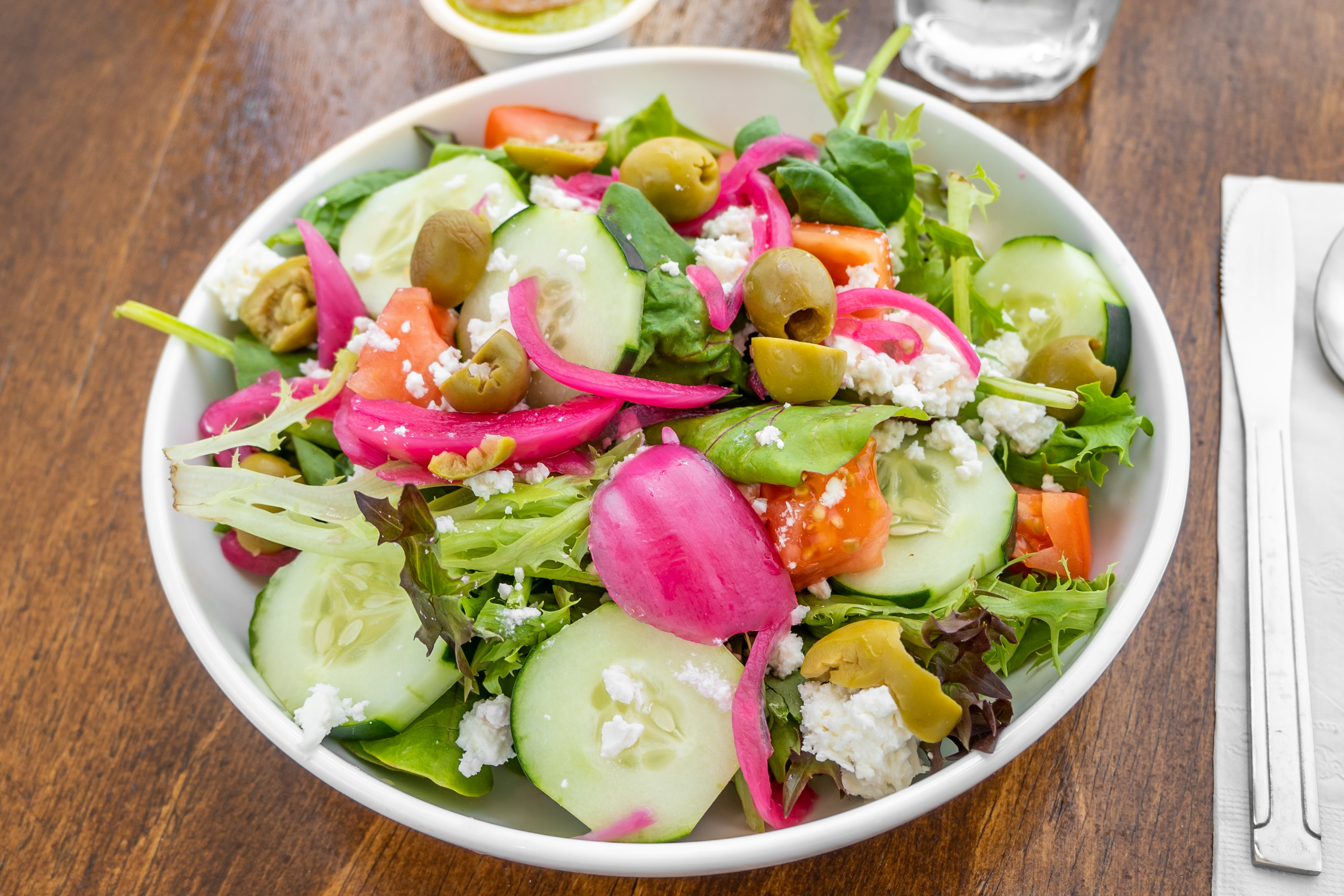 Order Greek Salad - Salad food online from Creme Brulee Bistro & Cafe store, Philadelphia on bringmethat.com