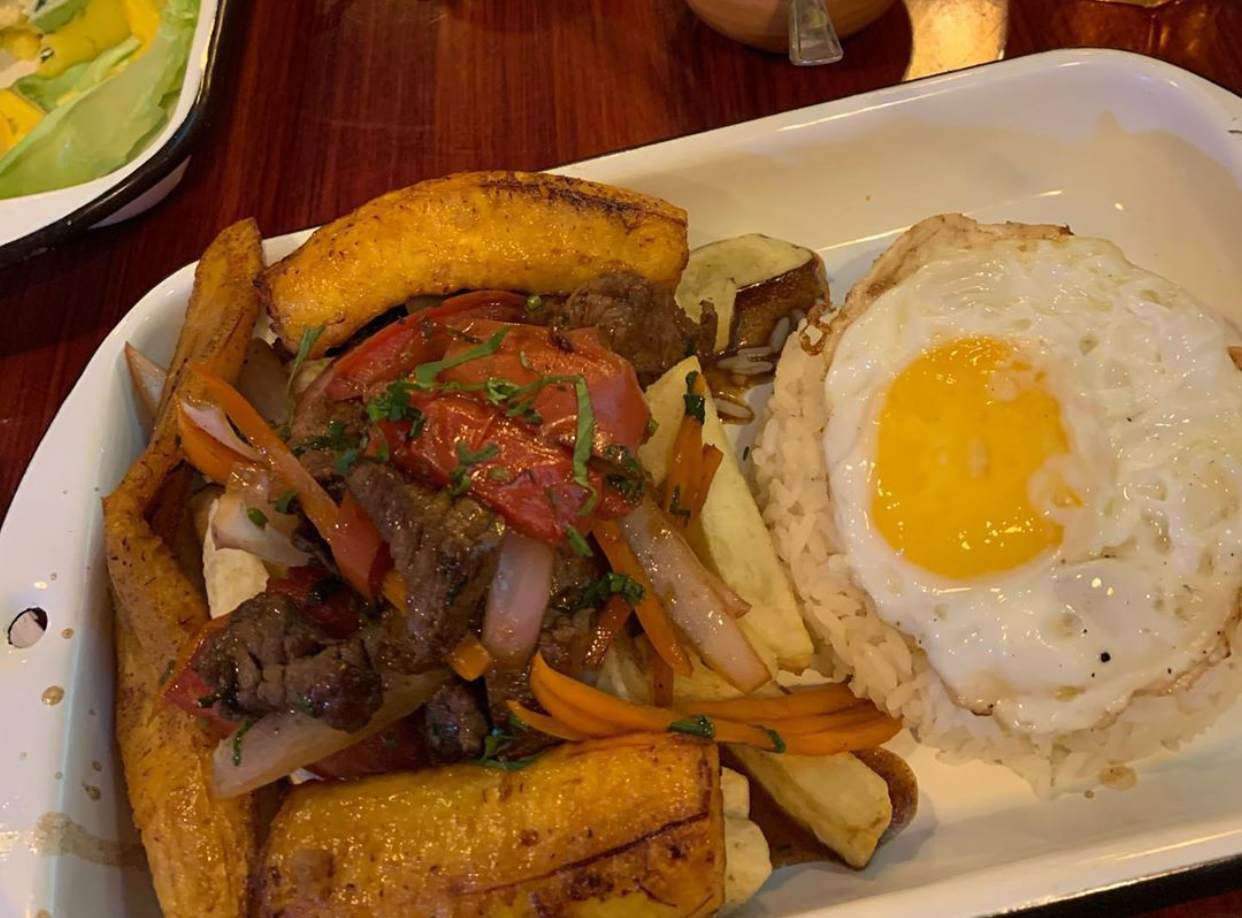 Order lomo Saltado a lo pobre  !! food online from Youndys Hispanic Sweets And Kitchen store, Bloomingdale on bringmethat.com