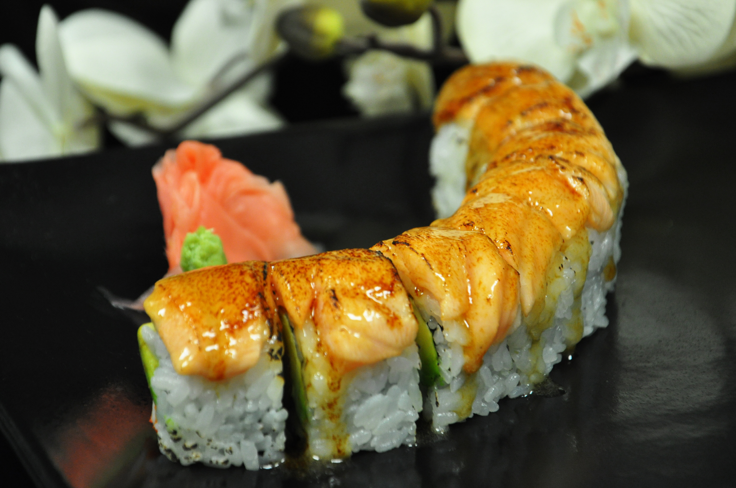 Order Salmon Avalanche Roll food online from Umi Sushi store, Ann Arbor on bringmethat.com