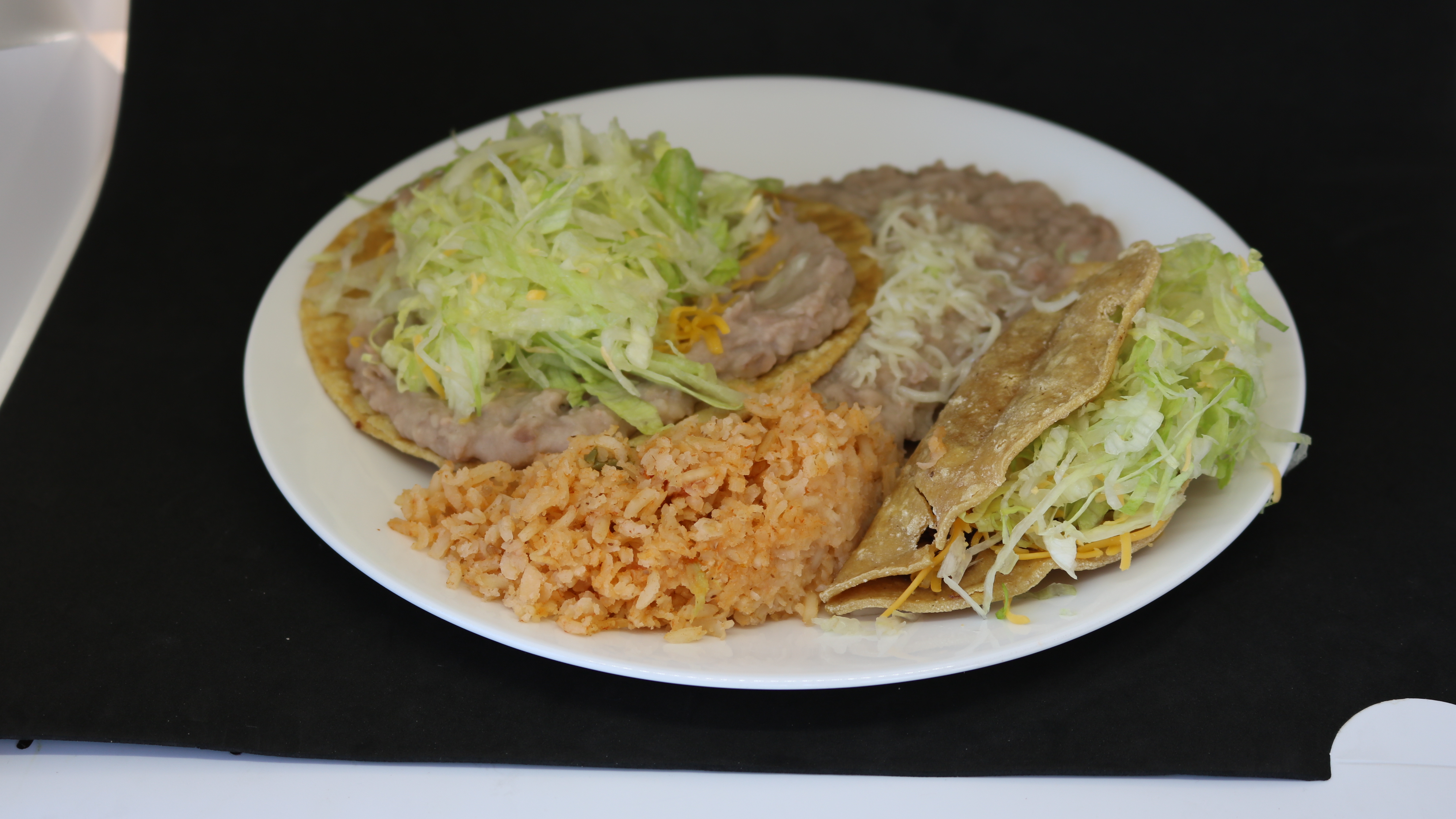 Order #1 Bean Tostada and Beef Taco food online from Albertaco's Mexican Food Inc store, Cypress on bringmethat.com