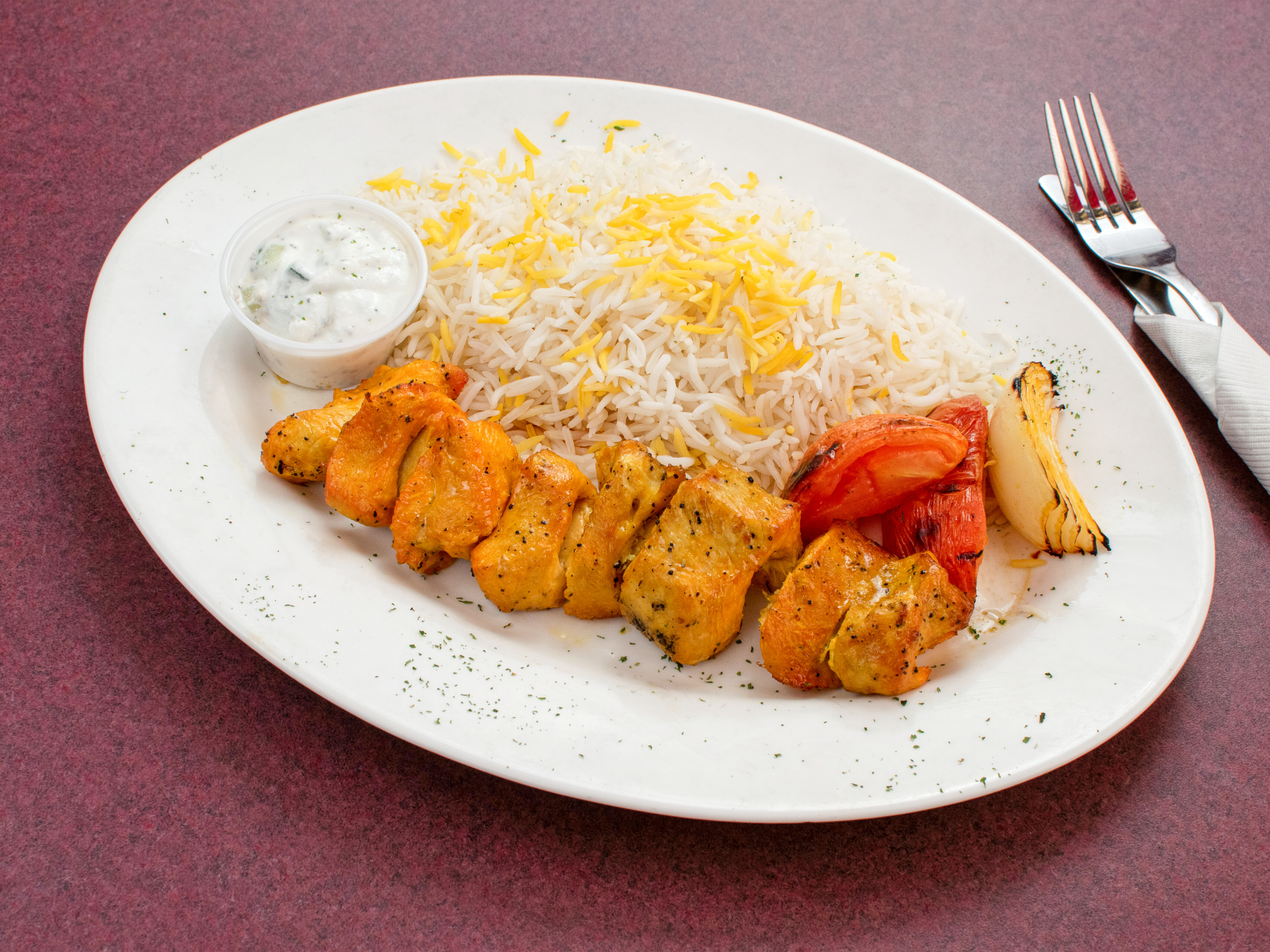 Order Chicken Kabob food online from Alfredo's Mediterranean Grille and Steakhouse store, Charles Town on bringmethat.com