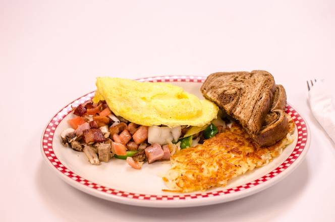Order GRAND OMELET food online from Ze's Diner store, Woodbury on bringmethat.com