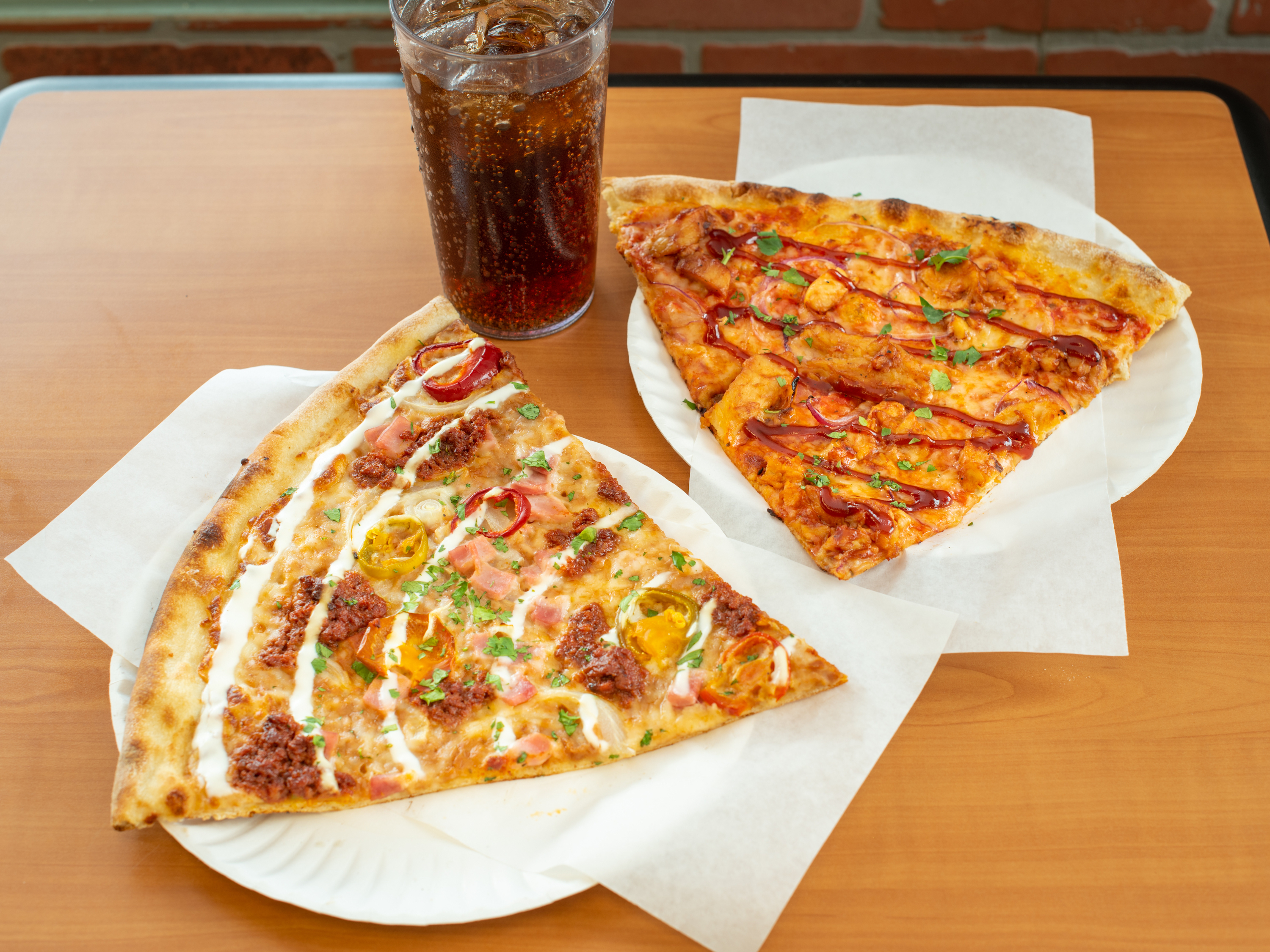 Order i. 2 Slice Pizzas and Fountain Drink Combination food online from Mayas Gourmet Pizza store, San Diego on bringmethat.com