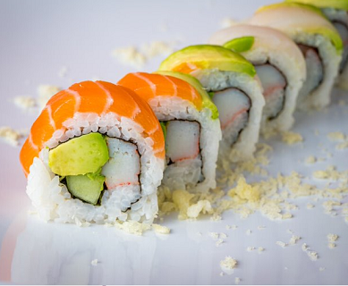 Order 10 Rainbow Roll food online from Sushi Runner store, Miami on bringmethat.com