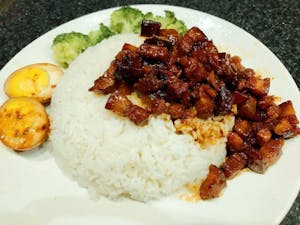 Order 117. Pork Belly Over Rice 卤肉饭 food online from The Jade Garden store, Lawrence on bringmethat.com