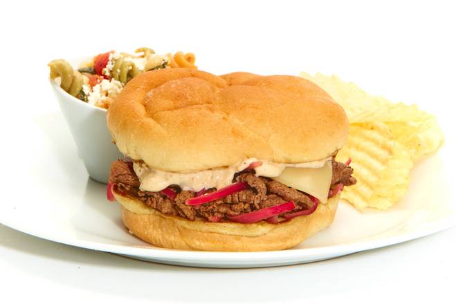 Order Grilled Beef Tender Sandwich food online from Taziki Mediterranean Café store, Tulsa on bringmethat.com