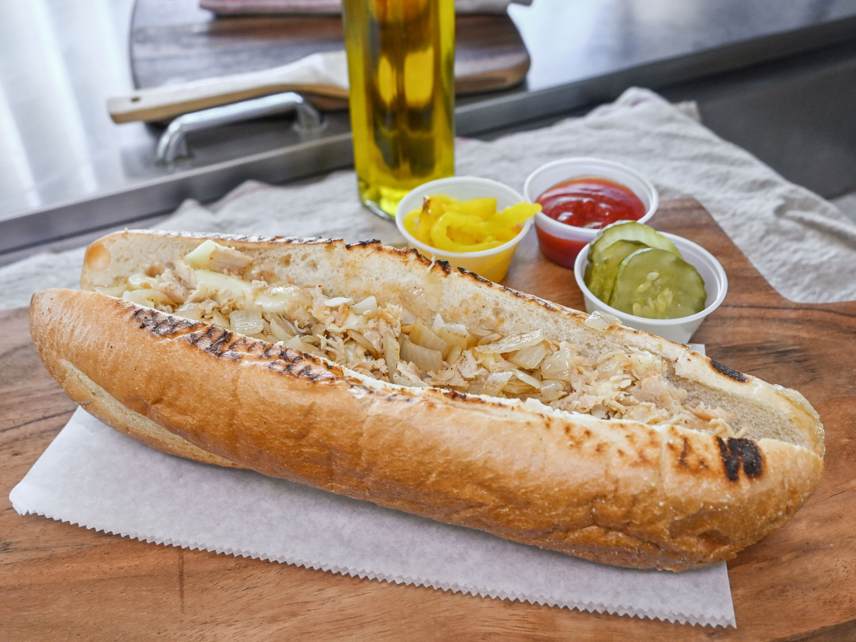 Order Chicken Cheesesteak Sandwich food online from New Venice Pizza store, Elkins Park on bringmethat.com