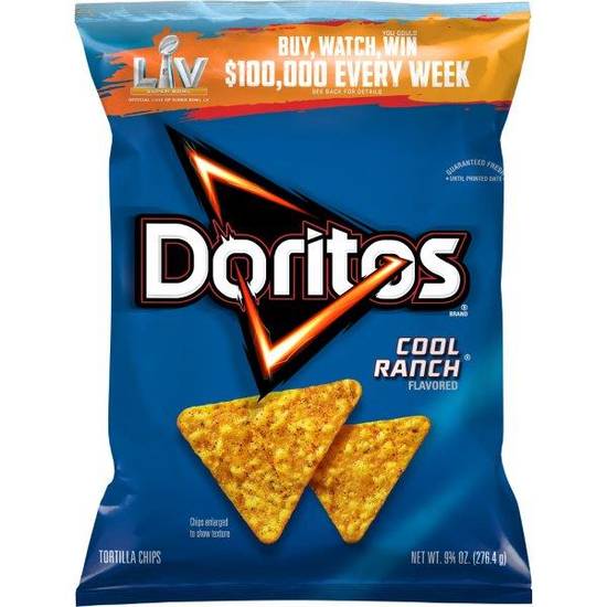 Order Doritos Flavored Tortilla Chips Cool Ranch (9.75 oz) food online from Rite Aid store, Eugene on bringmethat.com