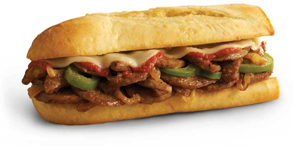 Order 7" Sausage and Peppers Parmesan Sandwich food online from Ametis Pizza store, Clifton on bringmethat.com