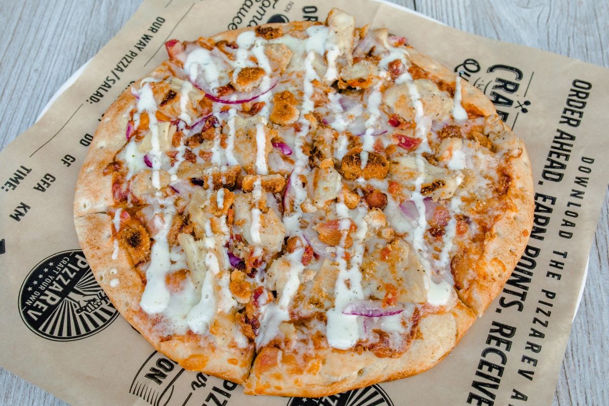 Order 16" Chicken Bacon Ranch food online from Pizzarev store, Corona on bringmethat.com
