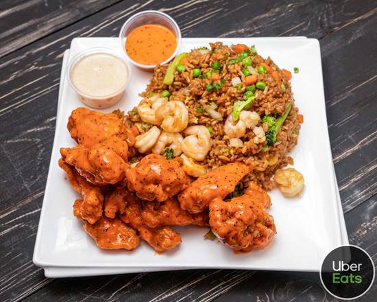 Order Wing (10 pcs) & Shrimp Fried Rice Combo food online from Cg Hibachi & Wings store, Norcross on bringmethat.com