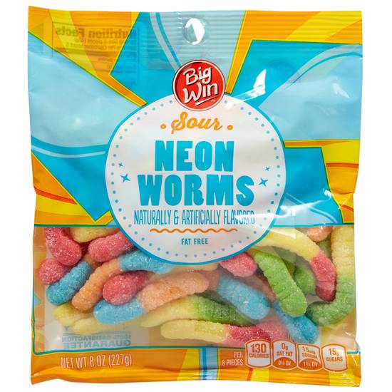 Order Big Win Sour Neon Gummy Worms (7 oz) food online from Rite Aid store, Eugene on bringmethat.com
