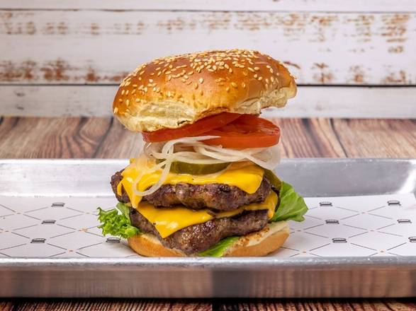 Order Double Classic 1/3 lb. Angus Beef Burger food online from Burgerim store, Riverside on bringmethat.com