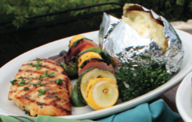 Order Grilled Chicken and Veggies Skewer food online from County Line On The Hill store, Austin on bringmethat.com