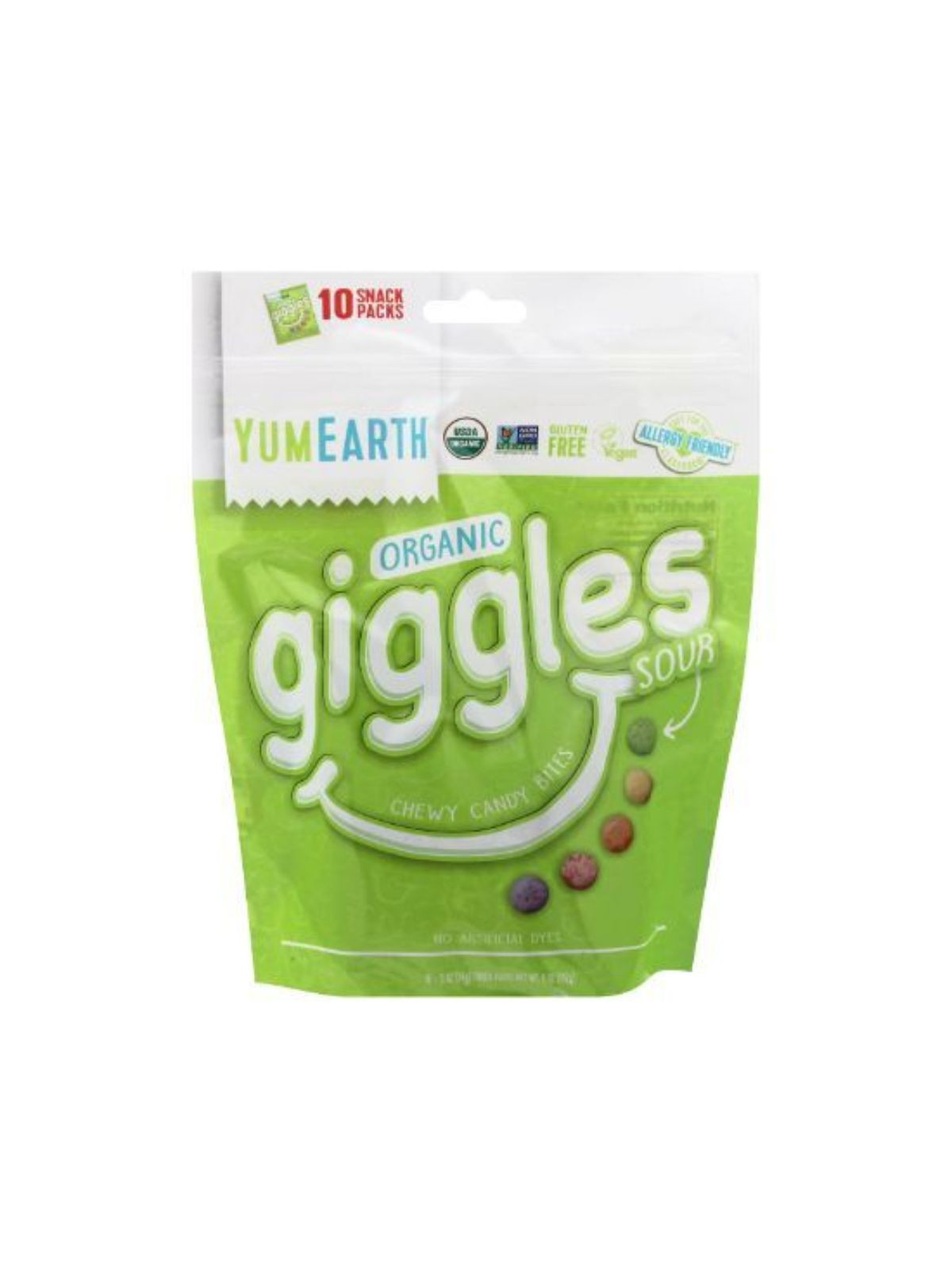 Order YumEarth Organic Giggles Sour Chewy Candy Bites (10.5 oz) food online from Goodees Cravings store, Los Angeles on bringmethat.com