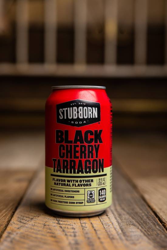 Order Stubborn Black Cherry Tarragon Soda Can food online from Wagon Wheel Barbecue store, Mountain View on bringmethat.com