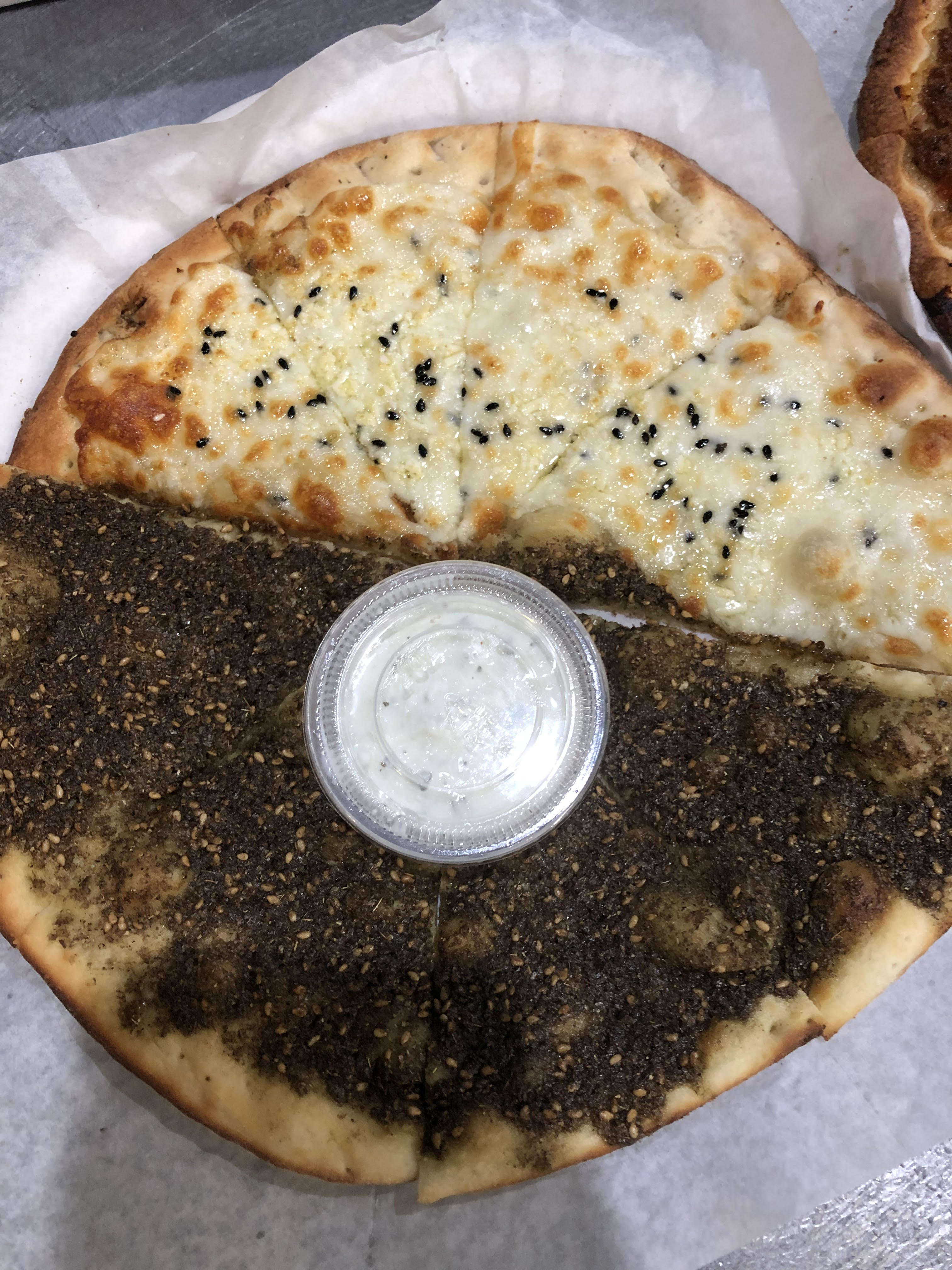 Order 1/2 Cheese 1/2 Zaatar Pizza food online from Gyro House store, Beaverton on bringmethat.com