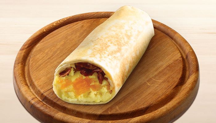 Order Burrito - Bacon & Scrambled Eggs (342 Cal) food online from Quickchek store, Brick on bringmethat.com