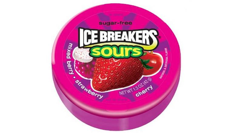 Order Ice Breakers Sours Sugar Free Mixed Berry Candy food online from Trumbull Mobil store, Trumbull on bringmethat.com