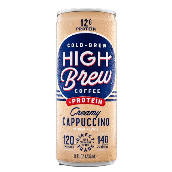 Order High Brew Protein Creamy Cold Brew Cappuccino food online from Deerings Market store, Traverse City on bringmethat.com