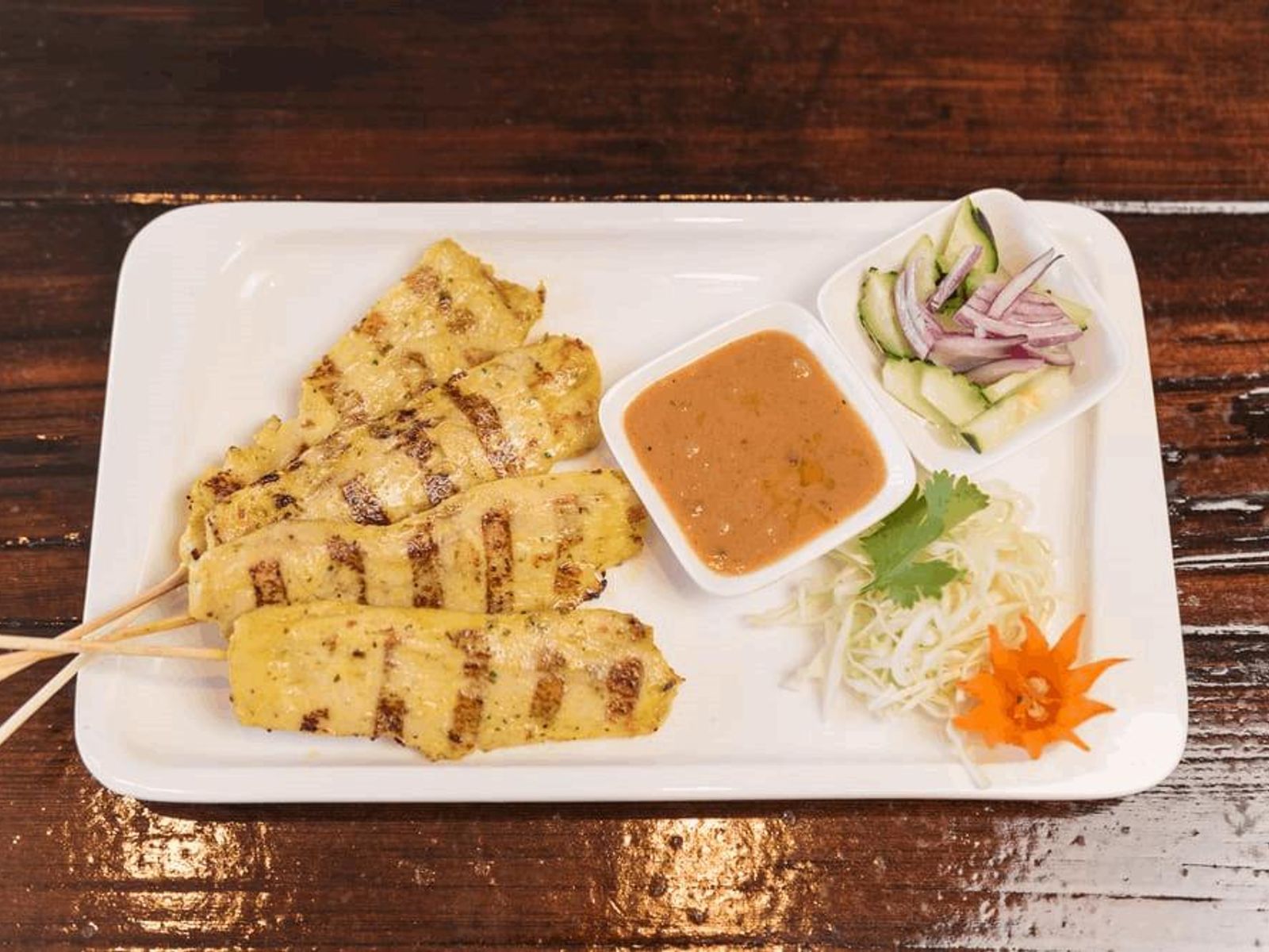 Order Chicken Satay food online from Charm Thai Eatery store, San Mateo on bringmethat.com
