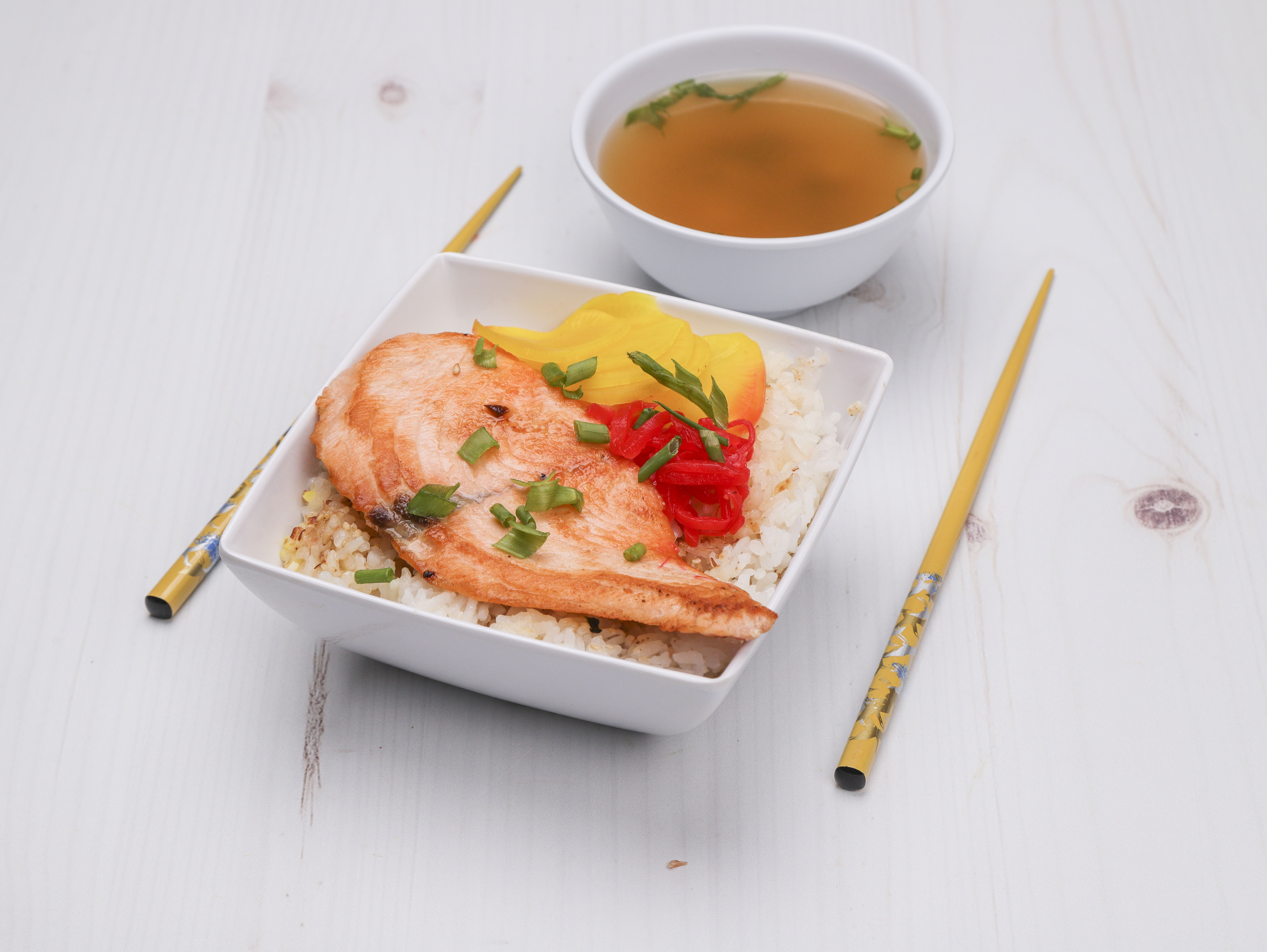 Order Miso Salmon Don food online from Qu Japan + Tsaocca store, King Of Prussia on bringmethat.com